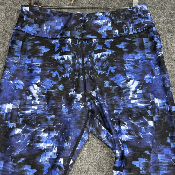 Fila Sport Pants Womens XL BLue Green Print Pull On Compression Yoga Running - Picture 3 of 6